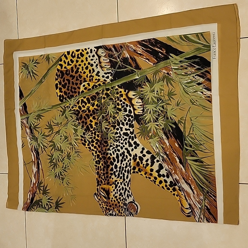 Vintage Leopard Print Scaft Franco Laurenti 64" x 44"